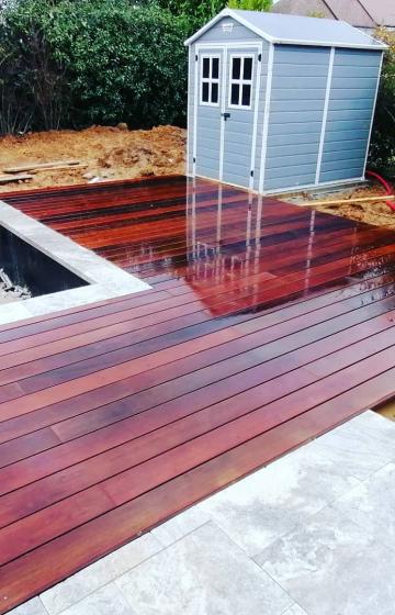 Terrasse en bois exotique IPE à Bailly-Romainvilliers (77)