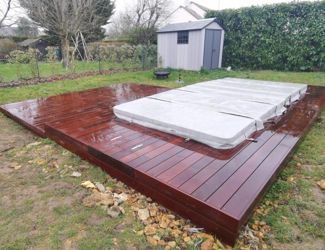 Constructeur terrasse bois frêne thermochauffé meaux 77