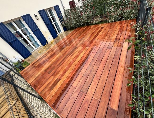 pose de terrasse en bois exotique Seine et Marne