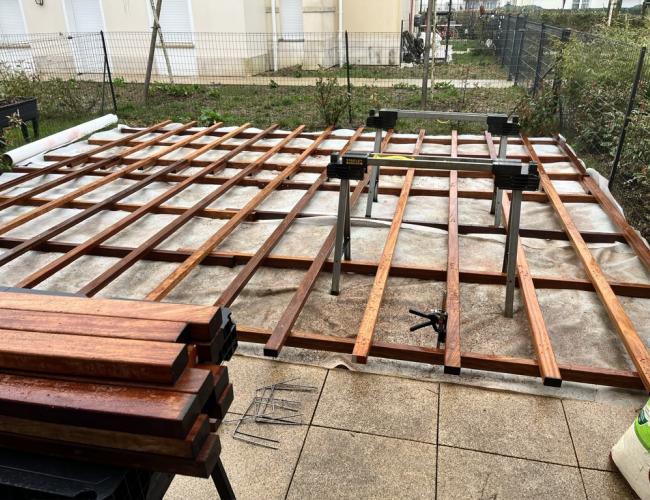 pose de terrasse en bois exotique Seine et Marne