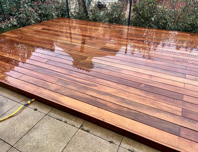 pose de terrasse en bois exotique Seine et Marne